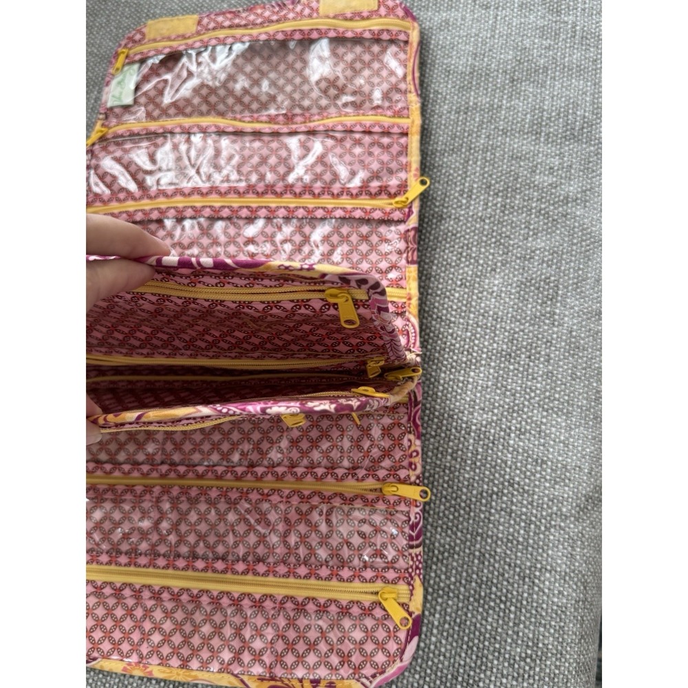 Vera Bradley Jewelry Trifold Hanging Travel Toiletry Organizer Book Bali Gold - Picture 7 of 12